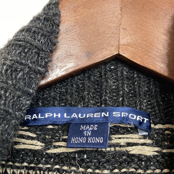 Vintage Ralph Lauren Sweater Vest Womens Medium Large Silk Linen Gray Tan Aztec - Picture 8 of 12